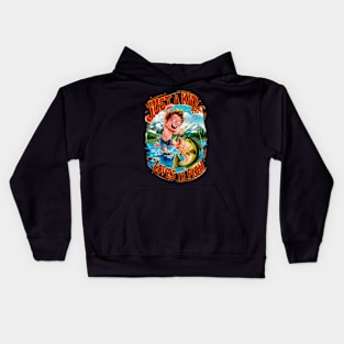 Fishy Adventure: Just a Kid That Loves To Fish Kids Hoodie